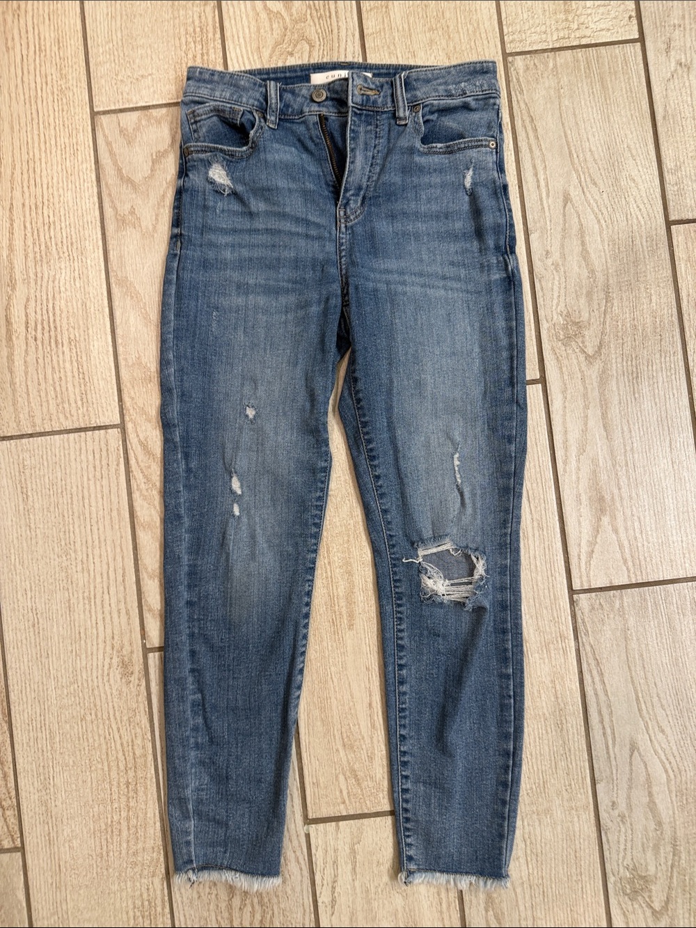 eunina Distressed Blue Skinny Jeans